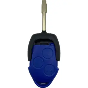 Kompletter Autoschlüssel, Funkschlüssel (blau) kompatibel mit FORD 3 Taster Tibbe, FO21, HU101